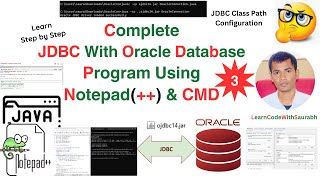 Full Tutorial Java JDBC with Oracle Database Program Using Notepad and CMD | Set JDBC Class Path🔥