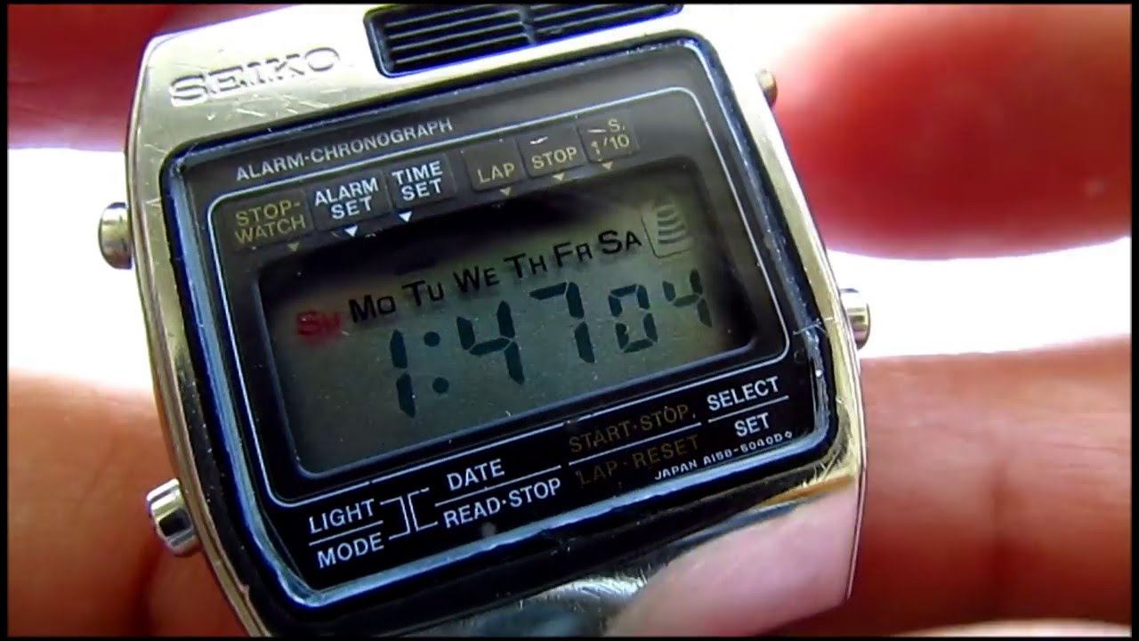 Seiko A158-5060 Alarm Chronograph Lcd Watch - YouTube