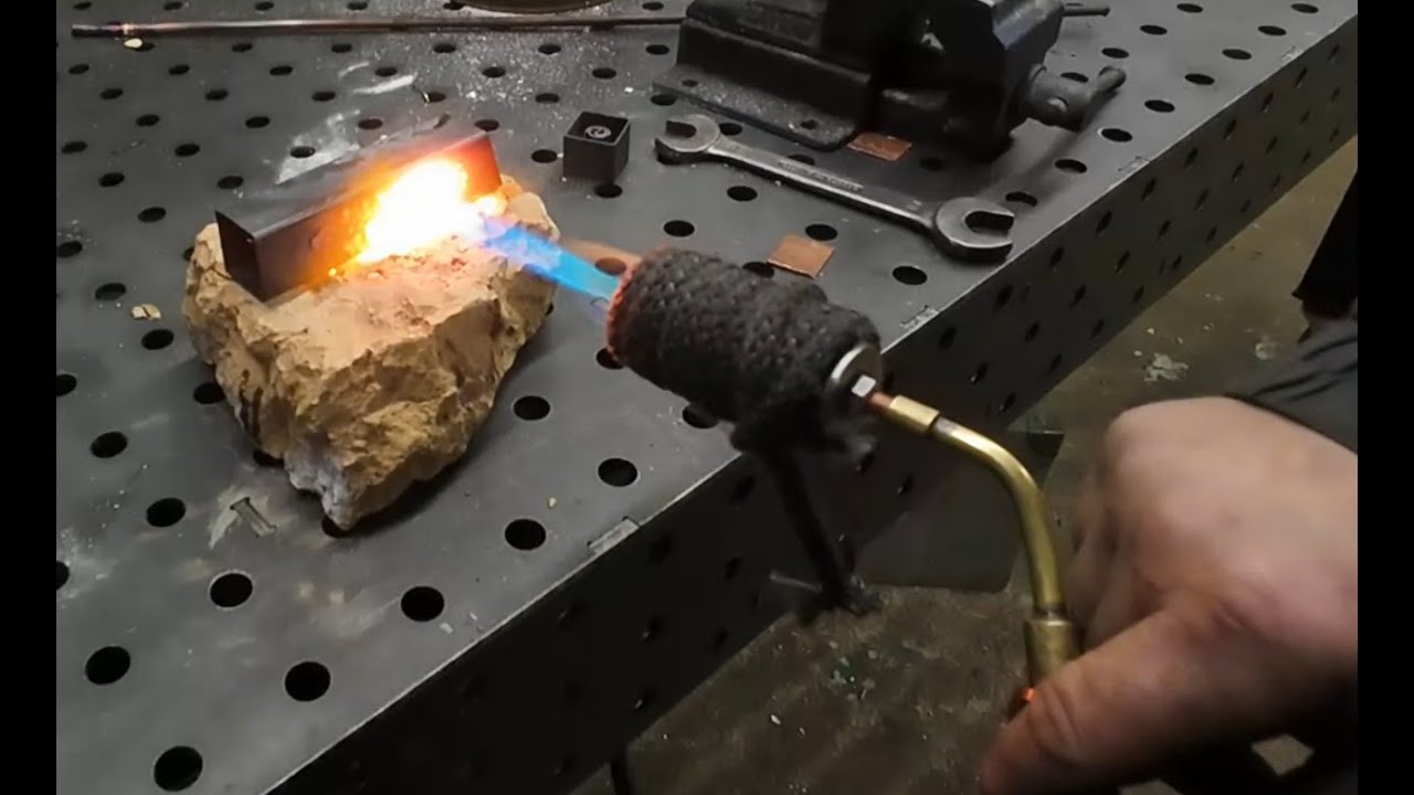 Test Hořáku Jehla! LPG + stlačený vzduch!  Nová tryska! Ohřev na teplotu 1200°C bez problémů!