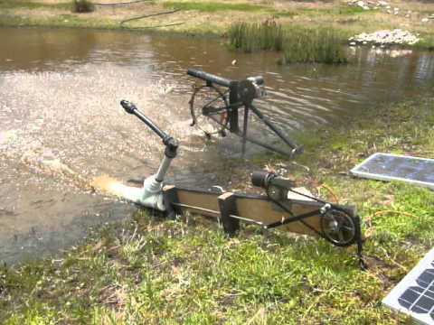 diy solar powered water pump,and airator.recycled materials - YouTube