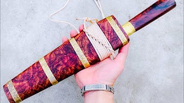 Dao Mèo Thép 80crv2 nhập mỹ,Cán vỏ gỗ Cẩm đuôi công,size 27 của a Lê Tú./Dao Mèo Gỗ Quý #daomeo