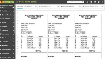 Three print receipt in Smart School System