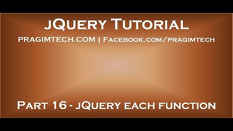 jQuery each function