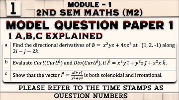 Maths (M2) Model Paper 1 Solution 1 a,b,c Explained 2nd Sem EEE Stream 2022 Scheme VTU
