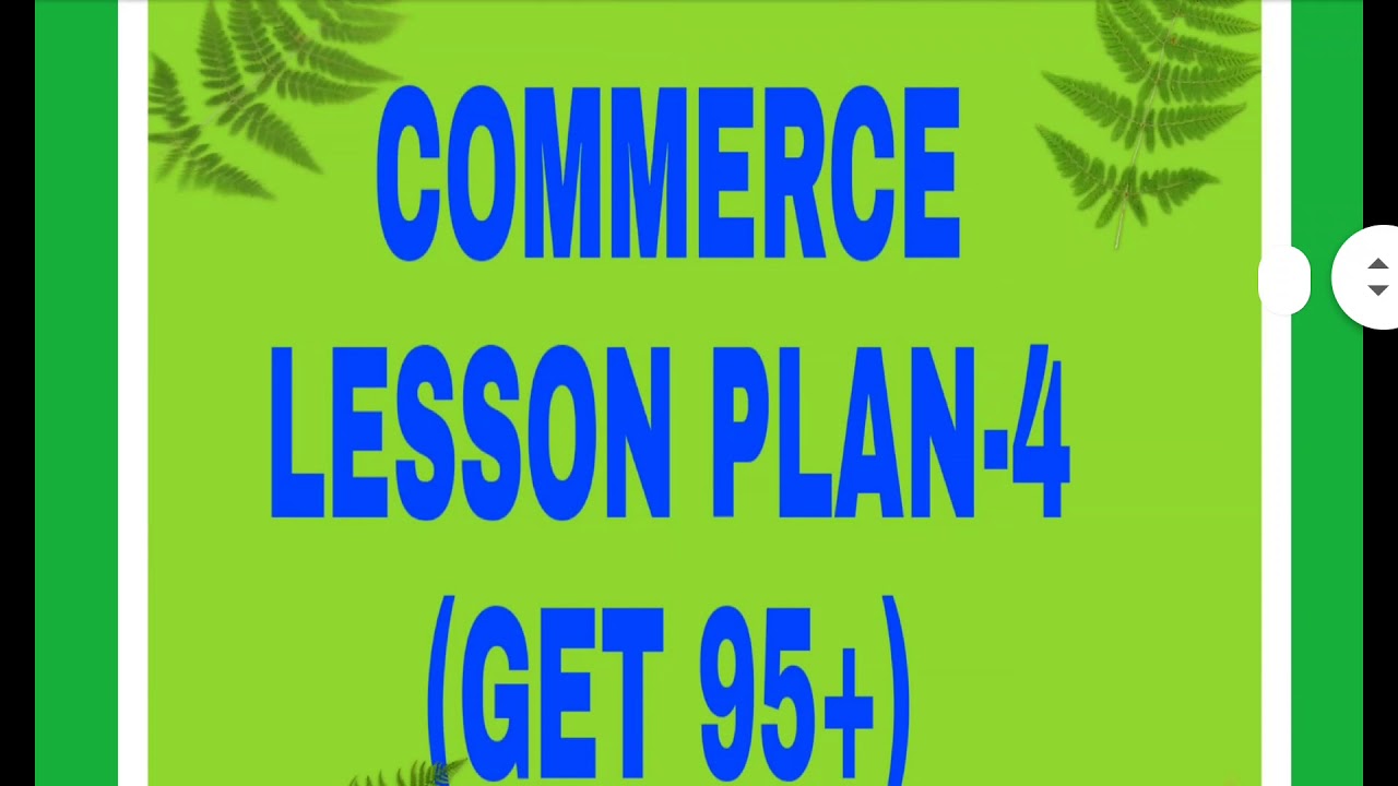 Commerce Lesson Plan4 for B.Ed YouTube