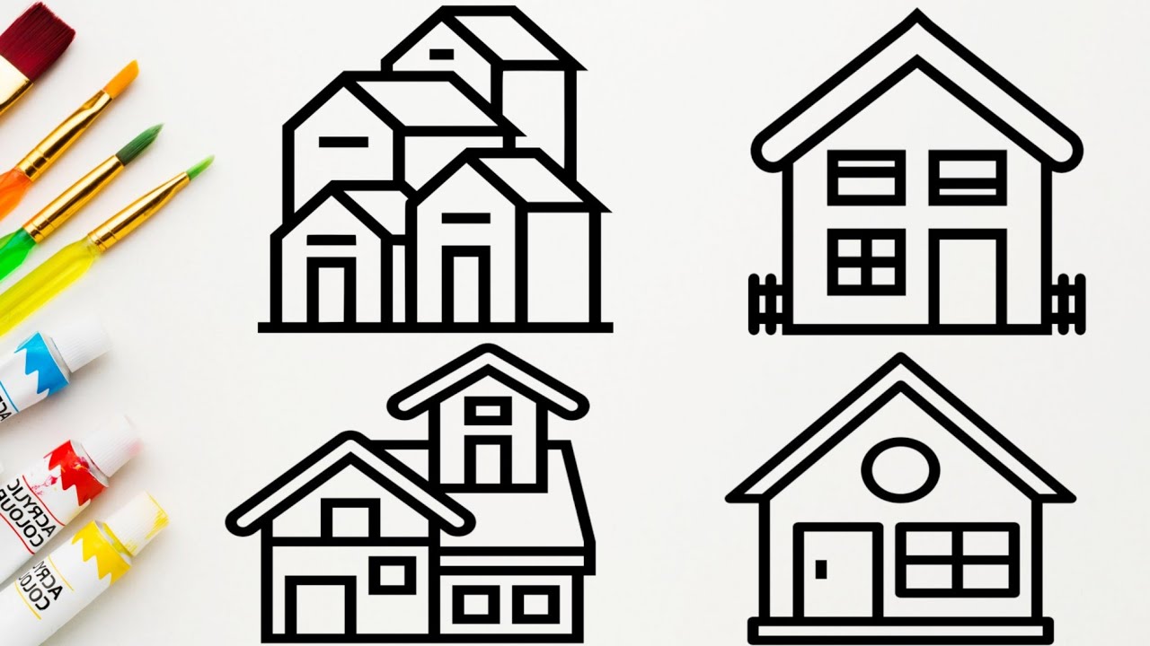 How to draw and paint a house beautifully step by step toddlers drawing learn to draw YouTube