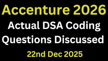 Accenture Actual Coding Questions 2025 Batch | Accenture Actual Coding Ques | 22nd Dec 2025