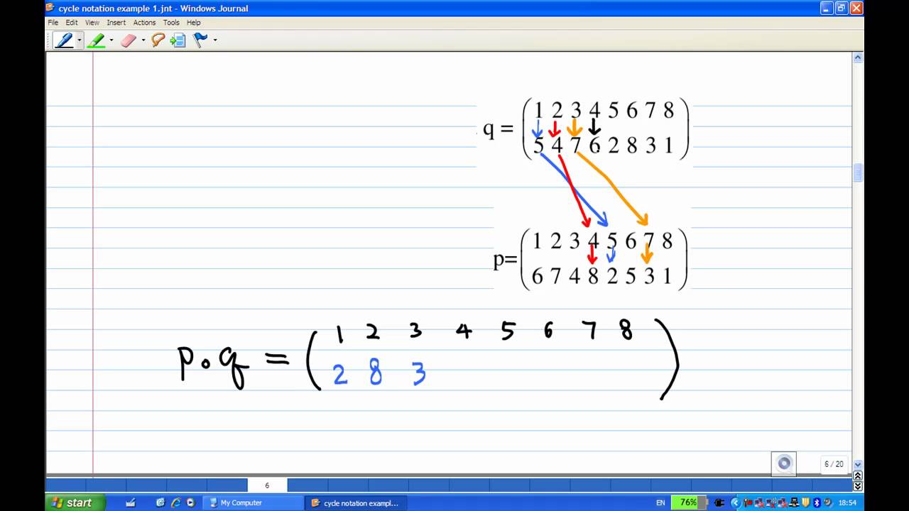 Product in two-line form Example 1