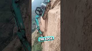 This Excavator Drove Off a Cliff 😳 #shorts