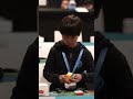 Fastest average time to solve a 3x3x3 cube - 4.69 seconds by Yiheng Wang 🇨🇳