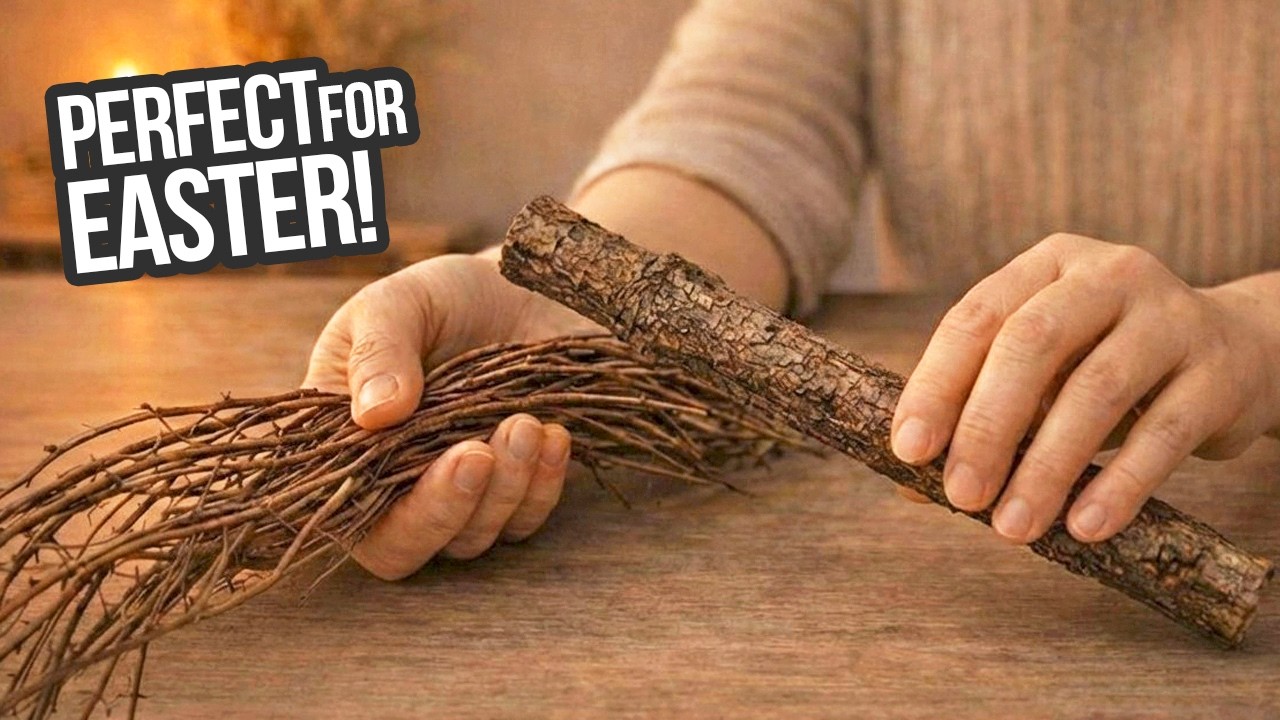 Я взяла виноградную лозу и ветку вишни, результат потрясающий!  Пасхальный декор в натуральном стиле