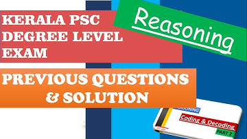 Kerala PSC Previous year questions |Coding & Decoding| PART 2
