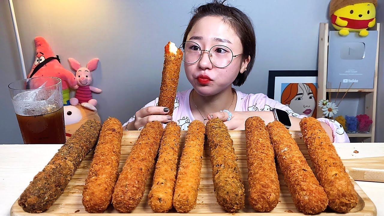 대롱치즈스틱 여러가지 23cm 거대 치즈스틱 먹방 Dessert Mukbang