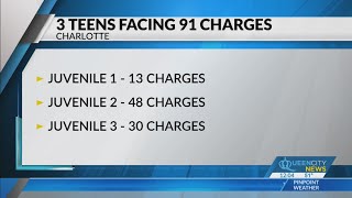 3 teen car thieves facing combined 91 charges: CMPD
