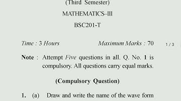 Mathematics - III paper ,B.Tech.(EE) 3rd sem,2021.