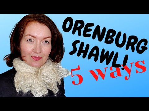 Russian Scarf:  Orenburg wedding ring shawl. How to wear a Russian shawl as a neck scarf.