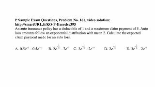 Exam P exercise for April 2, 2017
