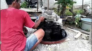 PENJING BONSAI DAN AIR TERJUN DARI BATA RINGAN