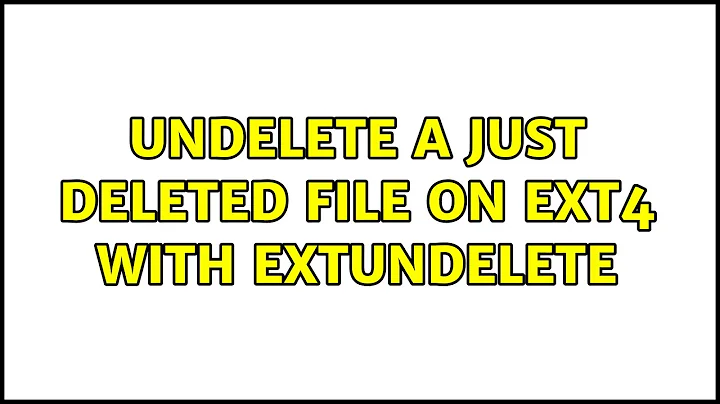 Unix & Linux: undelete a just deleted file on ext4 with extundelete (3 Solutions!!)