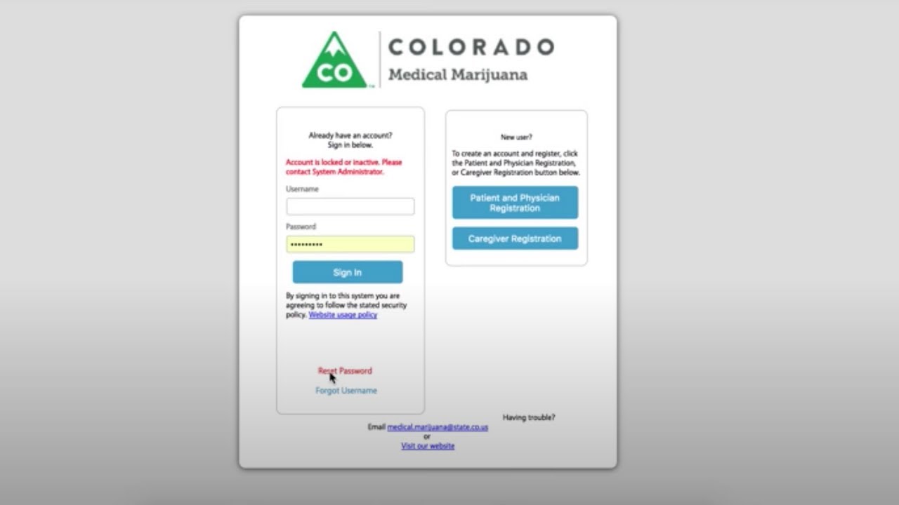 How to Unlock Your Colorado MMJ CDPHE State Account