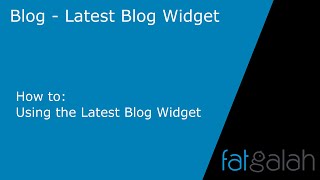 How to use the latest blog widget How to use the latest blog widget