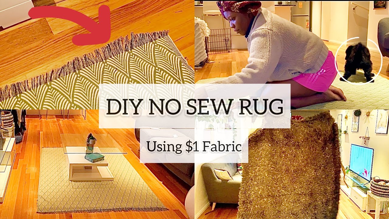 DIY NO SEW RUG/CARPET WITH 1 FABRIC QUICK AND EASY! MsTopacJay
