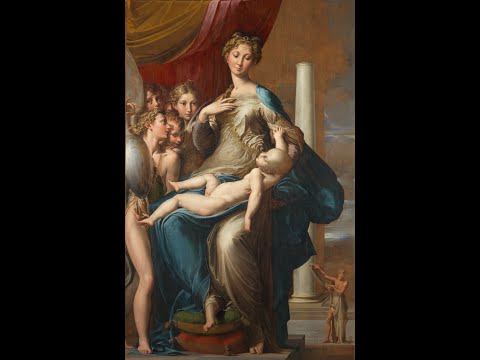 პარმიჯანინო | მადონა ყრმით, ანგელოზებთან ერთად | მადლობა მაღალი კისრით | 1540 წ. | უფიცის მუზეუმი |