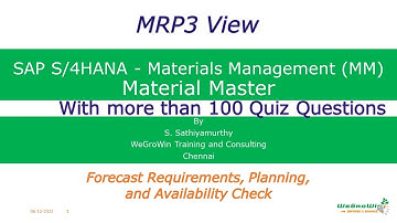 SAP MM | Material Master MRP3 View | Strategy & Availability Check | 02-16