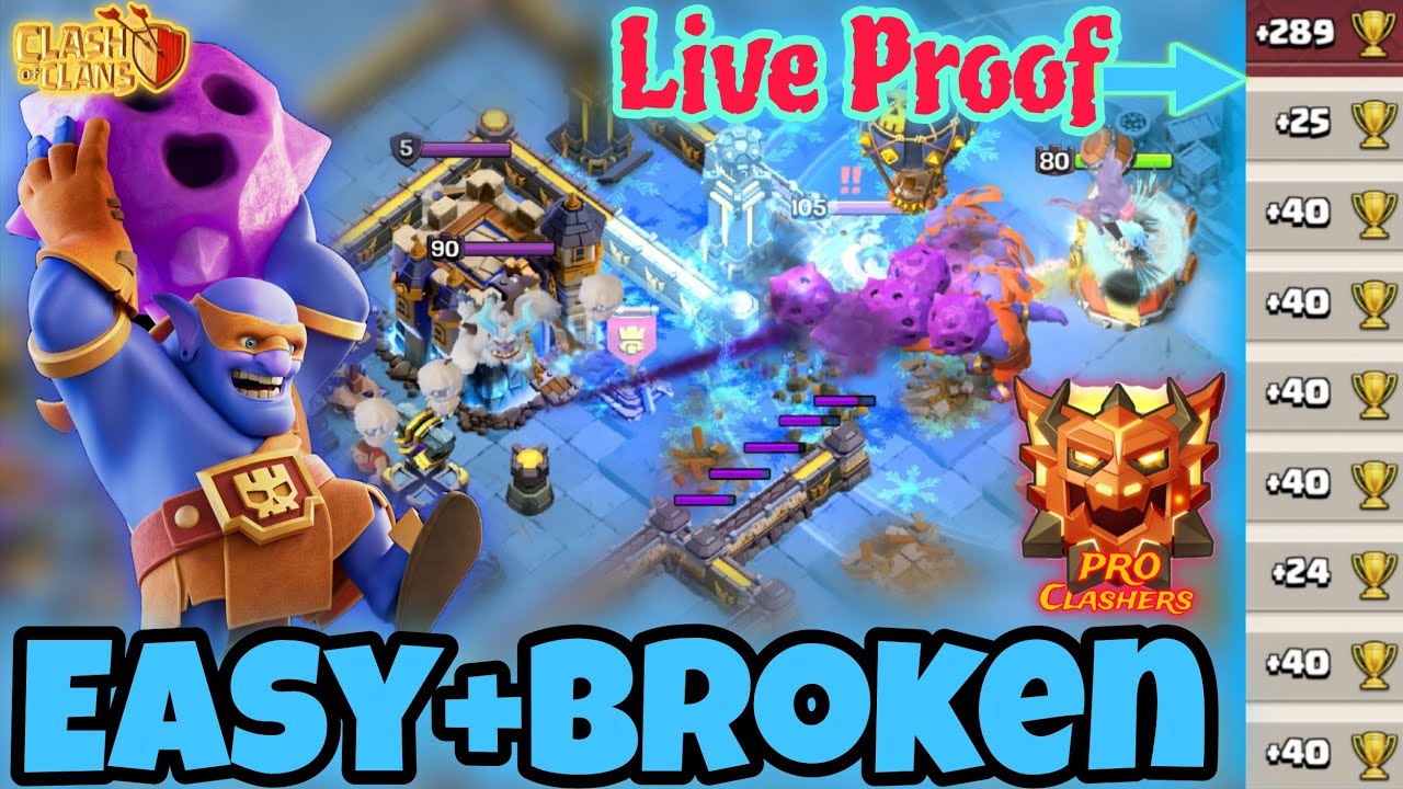 Most Easy+Broken Strategy Right Now In COC Ranked Legend League. Super Bowler+RC Charge Combo. Army👇