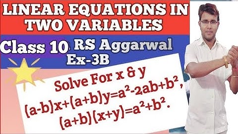 #19 Class10th RS Aggarwal Ex-3B Example-16 || Linear Equation In Two Variables || By Baba Maths Wala