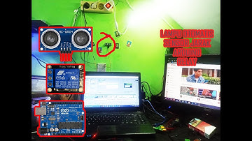 cara buat lampu listrik otomatis dengan ultrasonic sensor jarak arduino dan relay