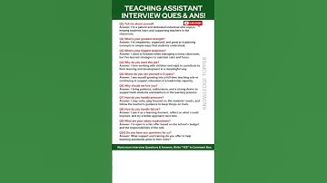 Teaching Assistant Interview Questions and Answers | Teacher Assistant Interview Questions