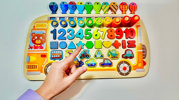 Best Learn Shapes, Numbers, Counting 1 to 10 with School Bus Puzzle Toy Learning Video For Toddlers