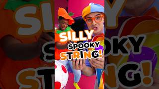 Let's Spray SILLY Spider String ππ·οΈ Halloween Decoration Time! π #blippi #halloween