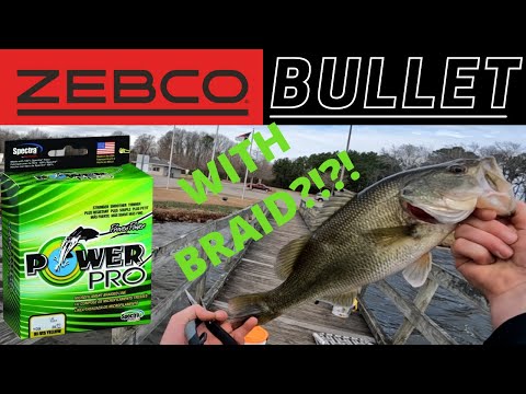 Zebco Bullet WITH BRAID!!!(SO MANY FISH)(SPINCAST)(PUSH BUTTON)(FISHING  REEL)(POWER PRO)(SPIDERWIRE) 