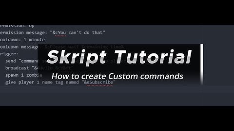 How to create Custom commands | Skript Tutorial