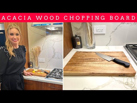🍃 Large Acacia Wood Chopping Board - Perfect for Charcuterie, Kitchen Prep & More!  🌟