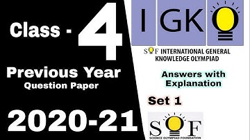 IGKO Class 4 Question Paper 2020 International General Knowledge Olympiad