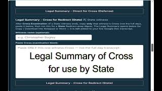 HTS FRONT END HOW TO GET LEGAL SUMMARY