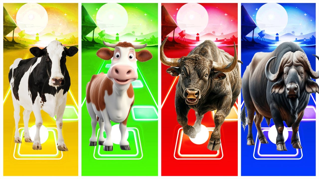 Ferdinand 🆚 Funny Cow 🆚 Ice Age Manny 🆚 Funny Horse – Coffin Dance Song | Tiles Hop EDM