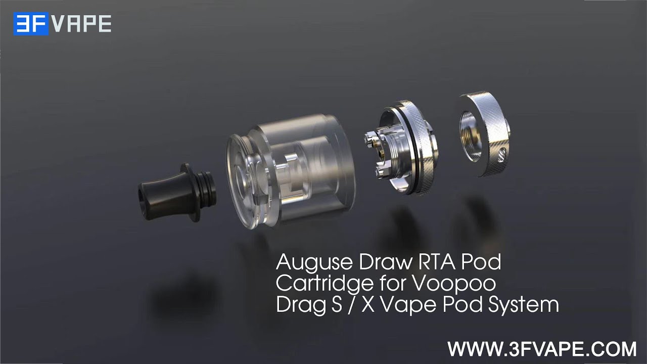 Buy Authentic Auguse Draw Black RTA Pod Cartridge for Voopoo Drag S /X Buy Authentic Auguse Draw Black RTA Pod Cartridge for Voopoo Drag S /X