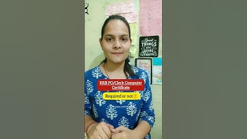 RRB PO/Clerk Computer Certificate | Required or Not🤔?? #rrbpo #rrbclerk #shorts