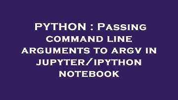 PYTHON : Passing command line arguments to argv in jupyter/ipython notebook