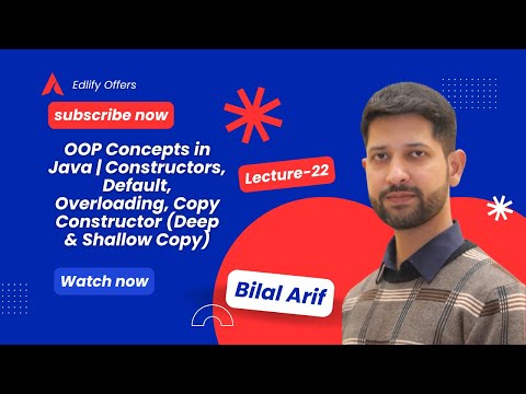 🎓 Lecture 22: OOP Concepts in Java | Constructors, Default, Overloading, Copy Constructor