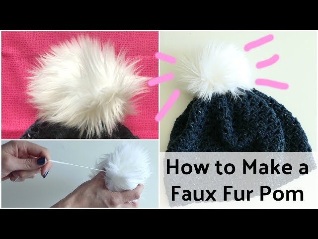 2pcs DIY Faux Fur Pom Pom Avec Bouton Pression Amovible Fluffy