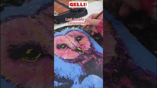 @JuliaWoning using the 12” Round @GelliArts plate✨🦉 #gelprinting #shortsfeed #shortvideo