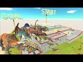 Dinosaur speed race. A course that three-dimensional maze course! | Animal Revolt Battle Simulator