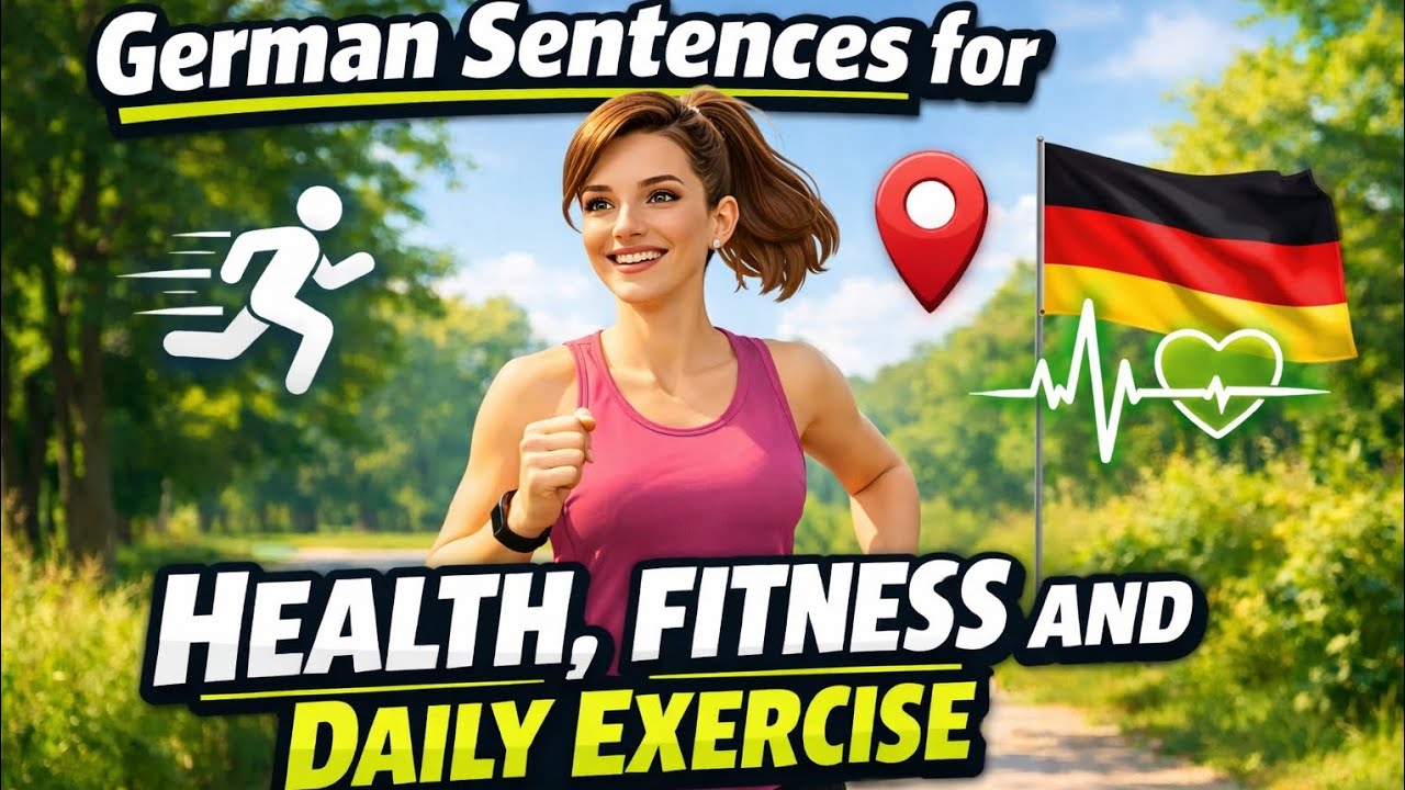 German Sentences for Health, Fitness & Daily Exercise| für Gesundheit, Fitness & tägliche Bewegung🇩🇪