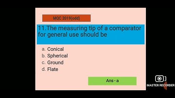Metrology & Quality Control/ objective question/privious year 2019(odd)