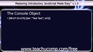 JavaScript Training Tutorial The Console Object